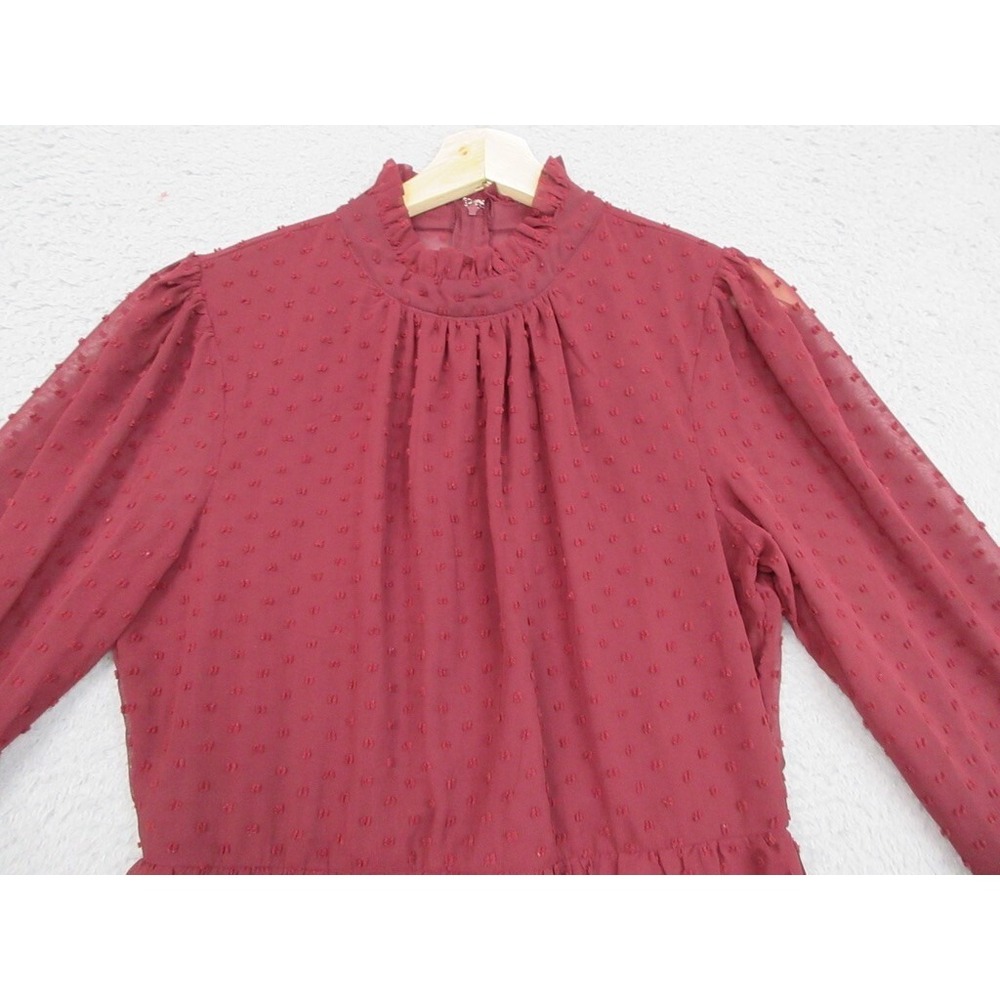 Trixxi Dress Womens L Red‎ Sheer Dark Romance Cottagecore Whimsy Earthy Ethereal - Picture 3 of 16